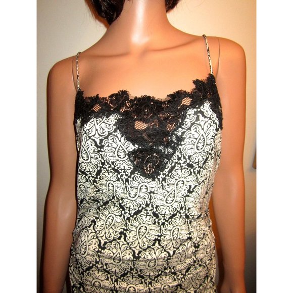 Diane von Furstenberg Print Slip Dress 8 DVF Annalette Black White Geo --Superb! - Picture 2 of 7